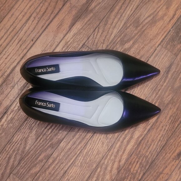 Franco Sarto Genuine Leather Racer Pumps, sz 10 Wide - Picture 2 of 8